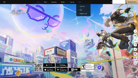 Rozwinięte menu More z pozycją Redeem code
